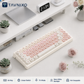 TAVNIXO Cream Cloud Tri-Mode Hot-Swappable Mechanical Keyboard — cream cloud 66 key linear switch keyboard