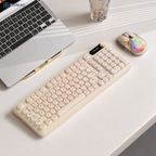TAVNIXO Cream Cloud Tri-Mode Hot-Swappable Mechanical Keyboard — cream cloud 98 key mechanical keyboard hero