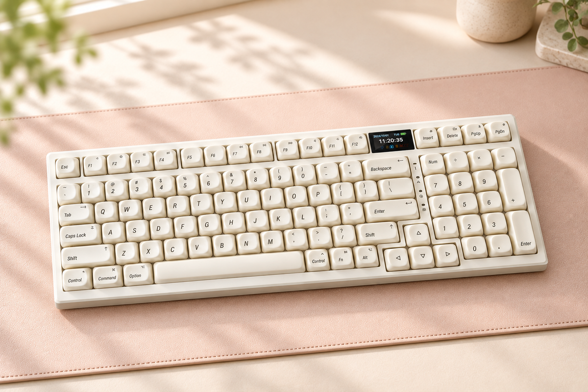 TAVNIXO R98 Pro and R99 Pro wireless mechanical keyboard: r98 pro wireless mechanical keyboard desktop scene