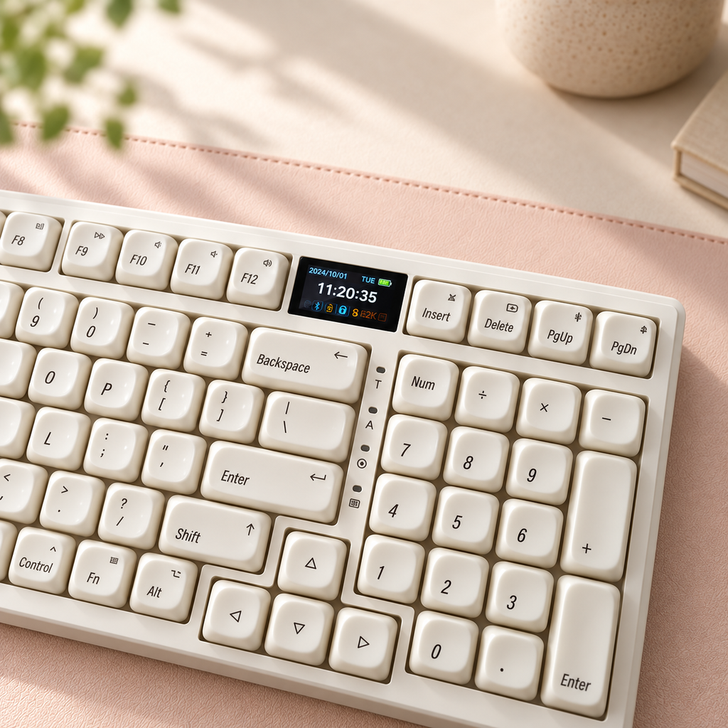 TAVNIXO R98 Pro and R99 Pro wireless mechanical keyboard: r98 pro color display closeup