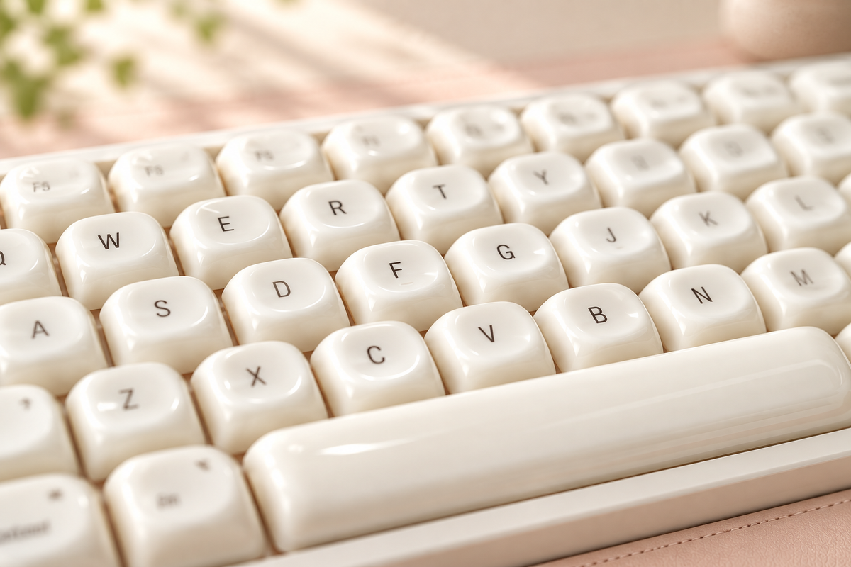 TAVNIXO R98 Pro and R99 Pro wireless mechanical keyboard: r98 pro rounded jade white keycaps detail