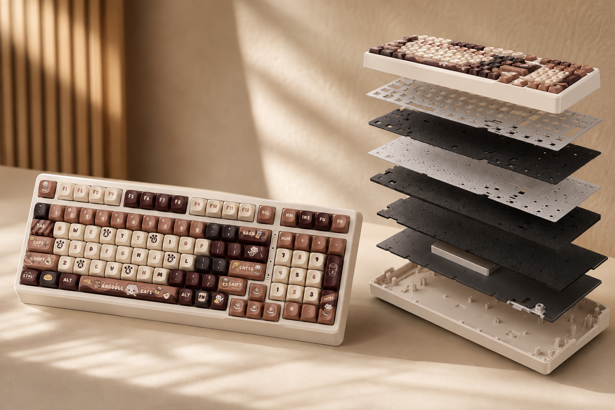 TAVNIXO YG98 mechanical keyboard feature: multi layer sound dampening structure