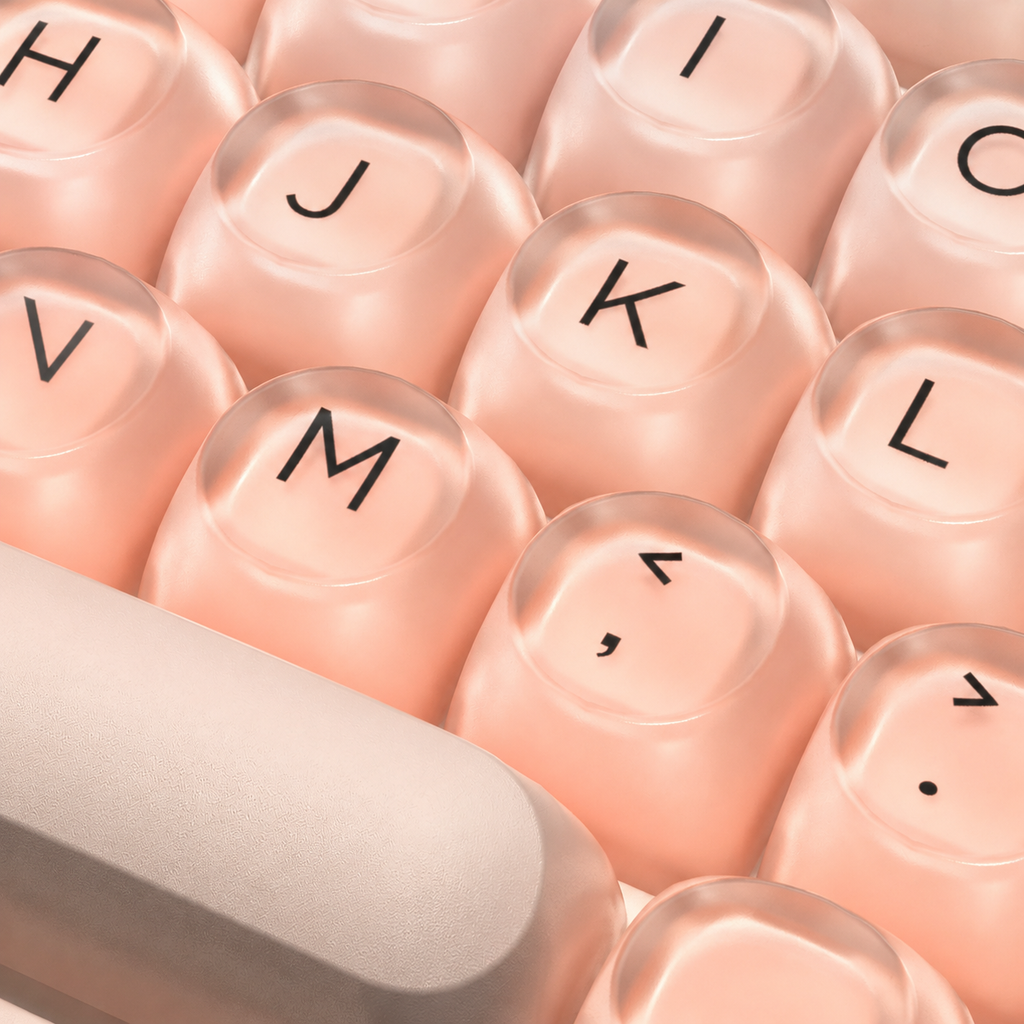 TAVNIXO F3587 Wired Hot-Swappable Mechanical Keyboard – 87/104 Key — f3587 translucent keycaps close up