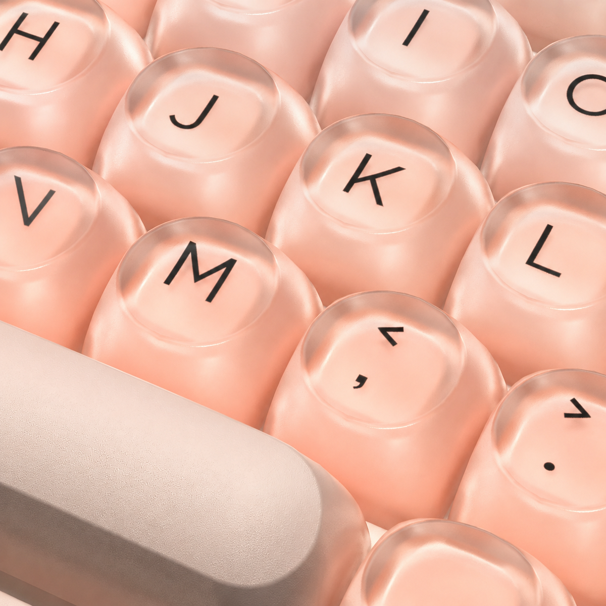 TAVNIXO F3587 Wired Hot-Swappable Mechanical Keyboard – 87/104 Key — f3587 translucent keycaps close up