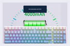 TAVNIXO YG98 mechanical keyboard feature: 4000mah usb c rechargeable battery