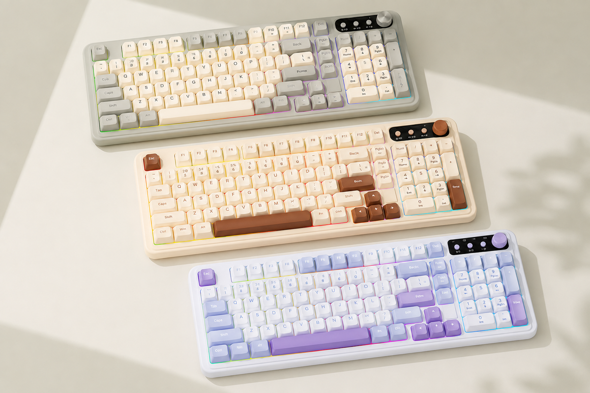 TAVNIXO K520D wireless keyboard feature: three color keyboard variants