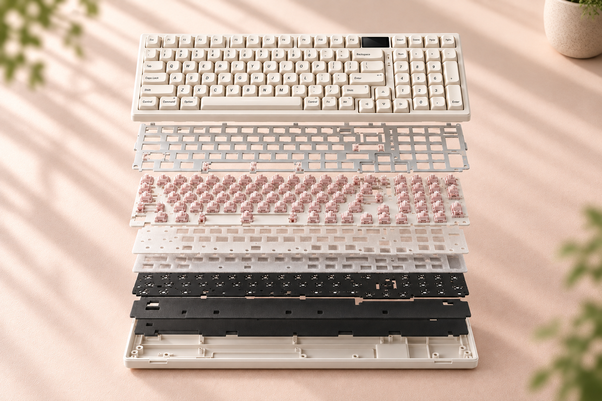 TAVNIXO R98 Pro and R99 Pro wireless mechanical keyboard: r98 pro gasket mount construction