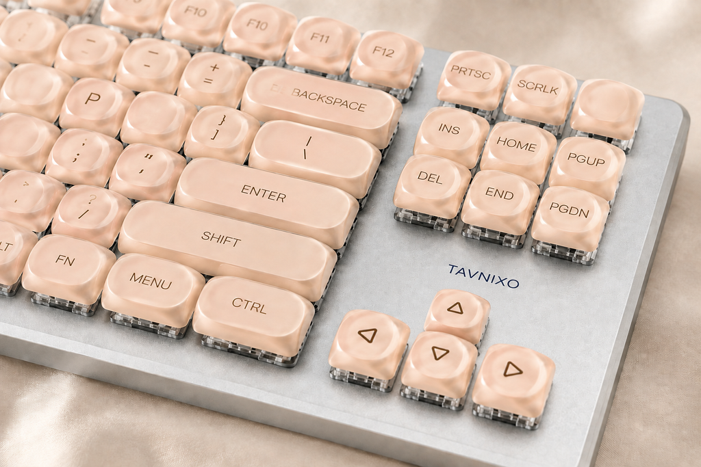 TAVNIXO F3587 wired mechanical keyboard feature: sandblasted metal top plate