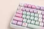 TAVNIXO YG98 mechanical keyboard feature: rounded moa keycaps close up