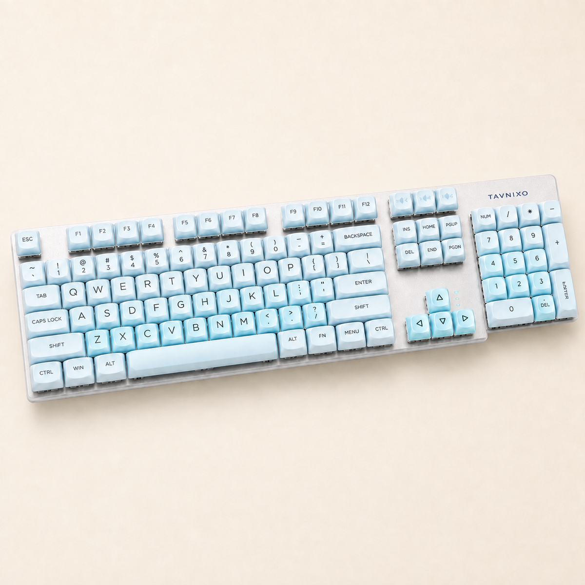 TAVNIXO F3587 Wired Hot-Swappable Mechanical Keyboard – 87/104 Key — f3587 104 key sky blue mechanical keyboard