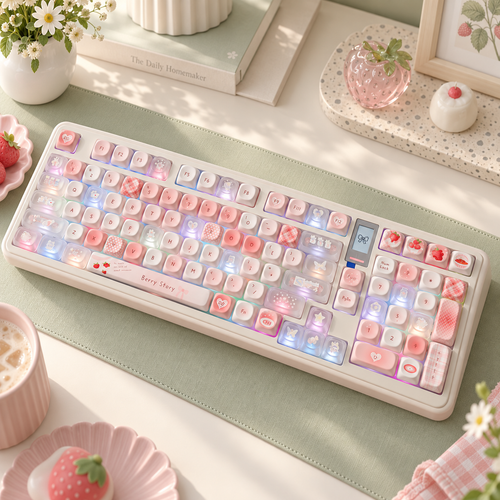Berry Story MO PBT & Transparent PC Keycap Set — berry story mo pbt pc keycaps combo set overview