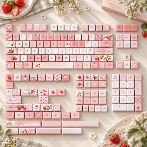Berry Story MO PBT & Transparent PC Keycap Set — berry story mo pbt pc keycaps full 143 pbt keycap set layout