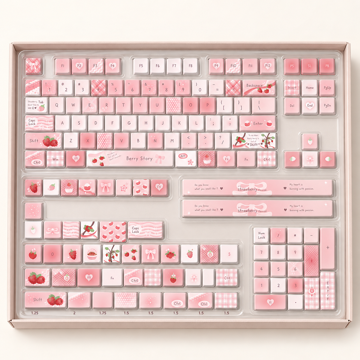 Berry Story MO PBT & Transparent PC Keycap Set — berry story mo pbt pc keycaps berry story pbt 143 key set