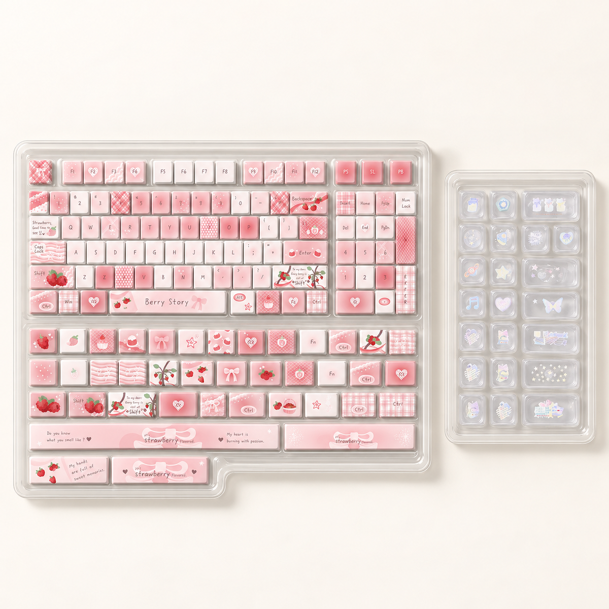 Berry Story MO PBT & Transparent PC Keycap Set — berry story mo pbt pc keycaps berry story pbt and summer dream pc combo set
