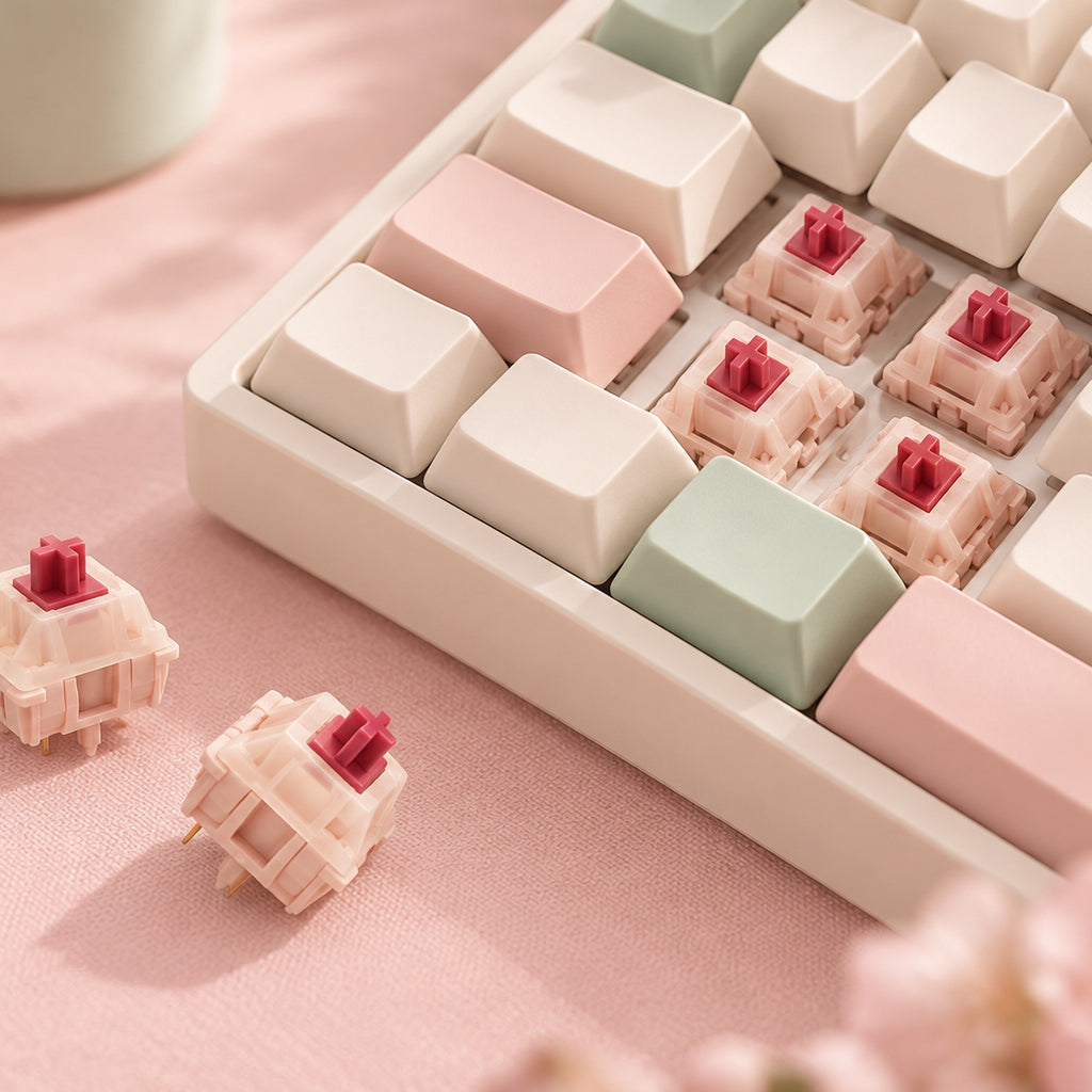 TAVNIXO CHERRY MX2A Petal tactile switches installed on keyboard
