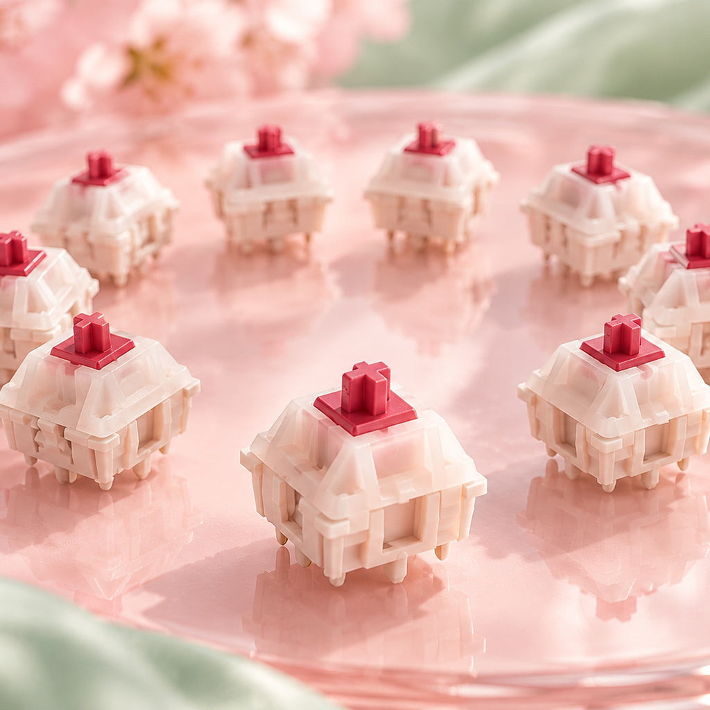 TAVNIXO CHERRY MX2A Petal tactile keyboard switches arranged in a circle