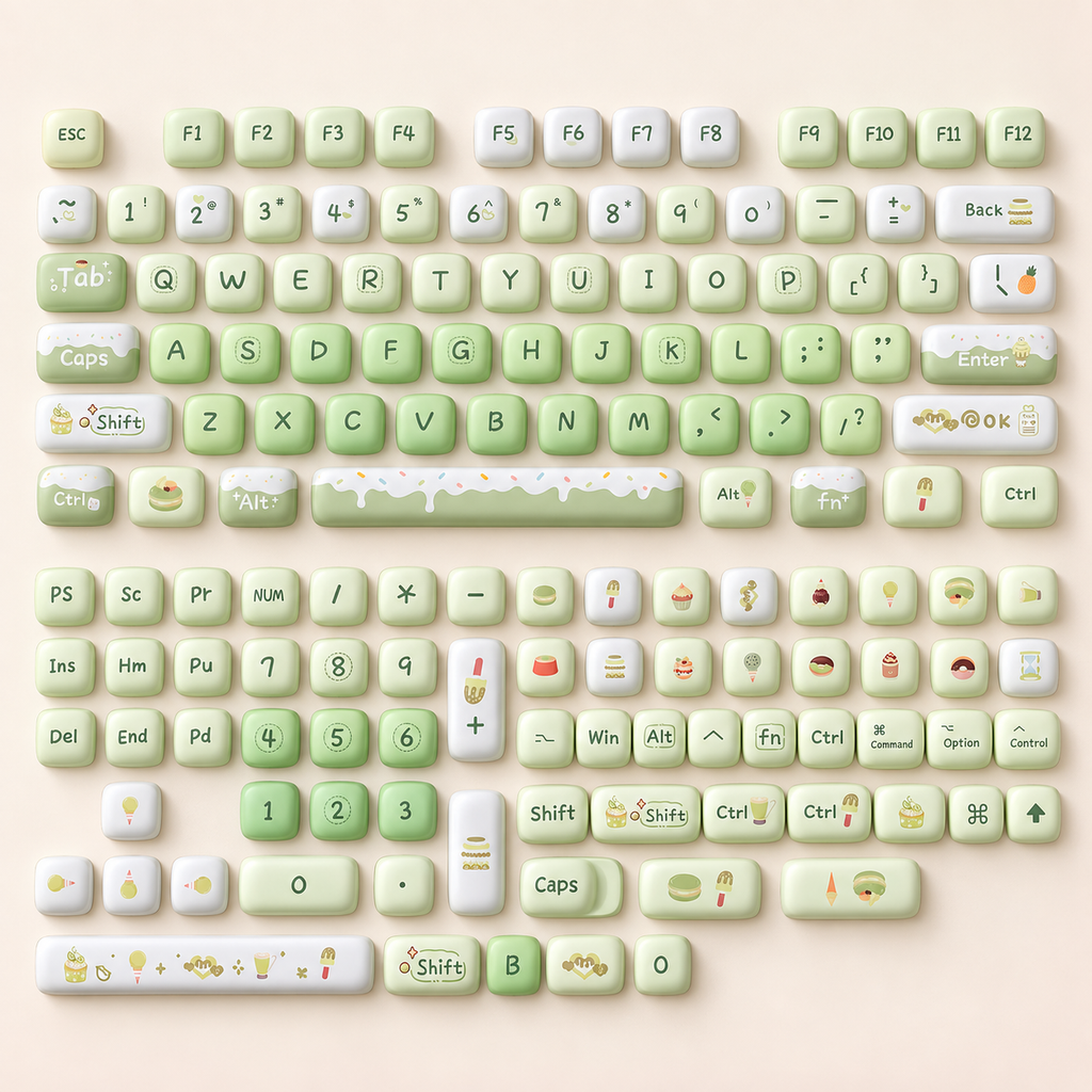 Summer Dessert House MOG 136-Key PBT Keycap Set — dessert house mog pbt keycaps 136 full 136 keycap set layout