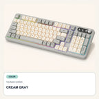 TAVNIXO K520D 99-key tri-mode RGB wireless keyboard cream gray tri mode rgb wireless keyboard
