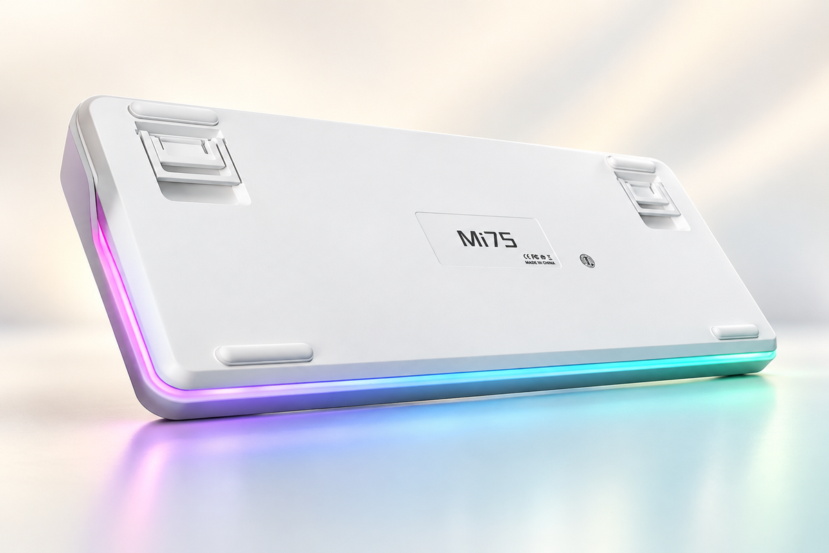TAVNIXO MI75 RGB underglow and adjustable keyboard feet detail