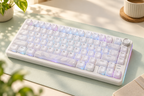 TAVNIXO MI75 wireless mechanical keyboard in a clean desktop setup