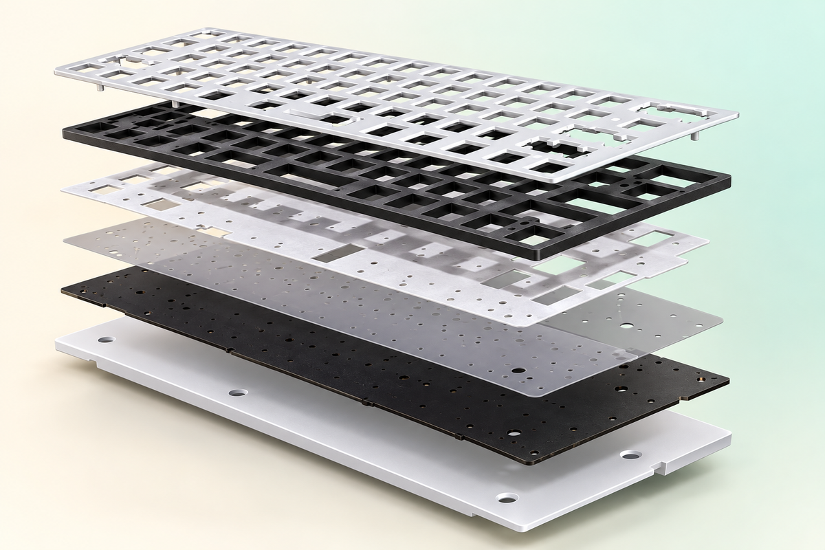 AULA Mini60 HE Pro internal sound-dampening layer detail
