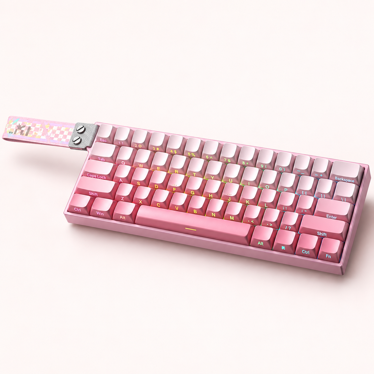AULA Mini60 HE Pro pink gradient keyboard with Mistcloud magnetic switches