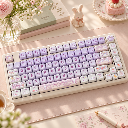Purple Rabbit 142-Key PBT Keycap Set — purple rabbit pbt keycaps 142 product overview