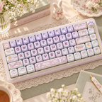 Purple Rabbit 142-Key PBT Keycap Set — purple rabbit pbt keycaps 142 rabbit novelty design closeup