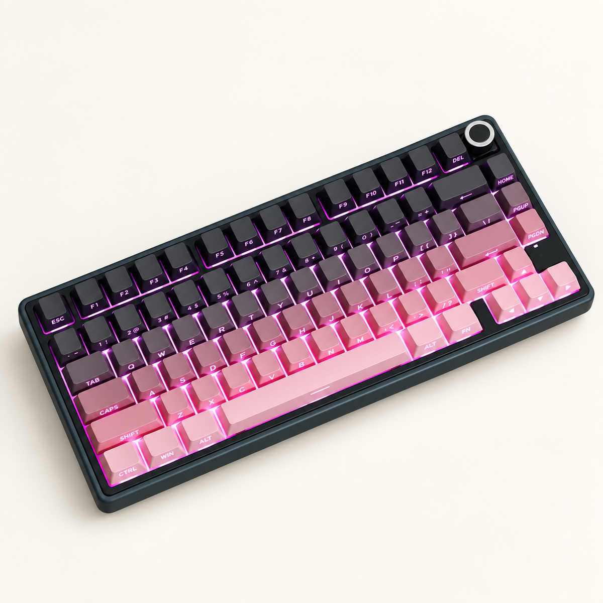 RK R75 Pro V2 blackberry pink keyboard with Tinglan silent switches