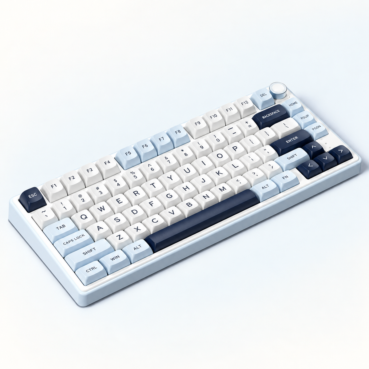 RK R75 Pro V2 glacier blue keyboard with Tinglan silent switches