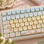 Sea Salt Bear 131-Key PBT Keycap Set — sea salt bear pbt keycaps 131 rounded profile closeup