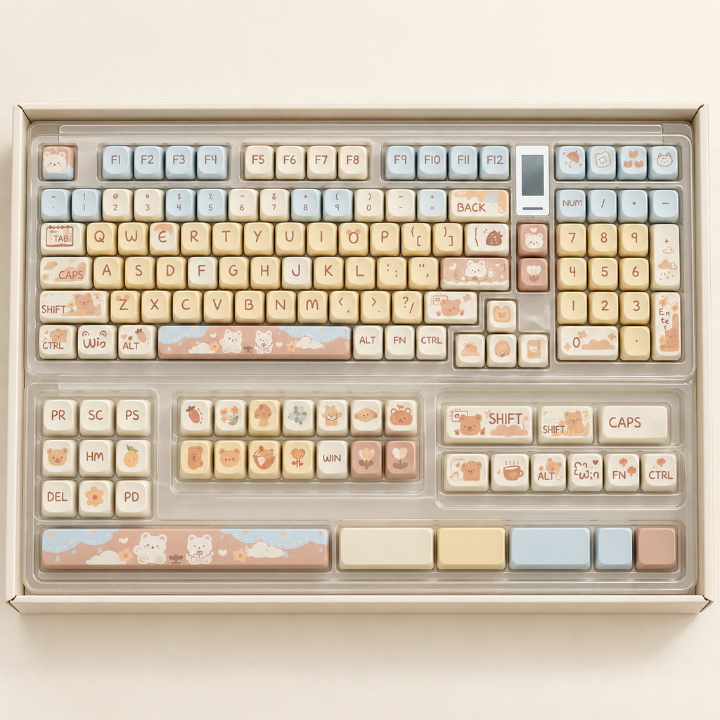 Sea Salt Bear 131-Key PBT Keycap Set — sea salt bear pbt keycaps 131 131 key set boxed