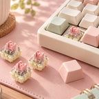 TAVNIXO TTC Gold Pink linear keyboard switch desktop lifestyle