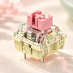 TAVNIXO TTC Gold Pink linear keyboard switch macro close-up