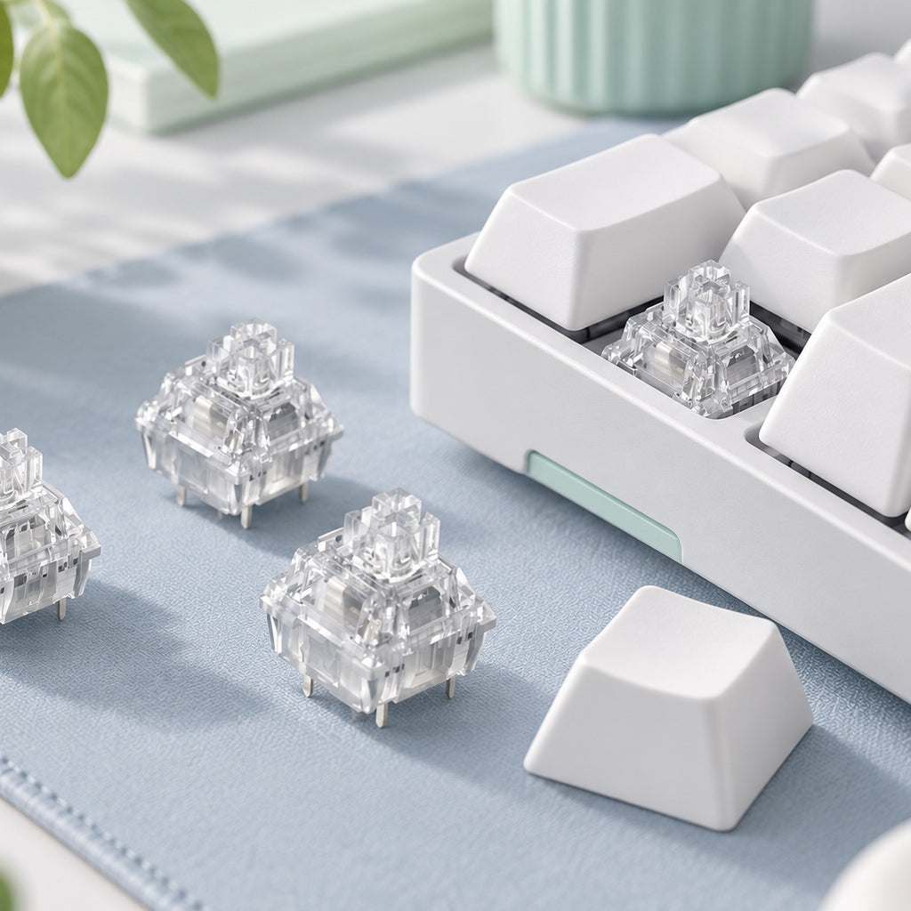 TAVNIXO TTC Ice Silent V2 keyboard switch desktop lifestyle