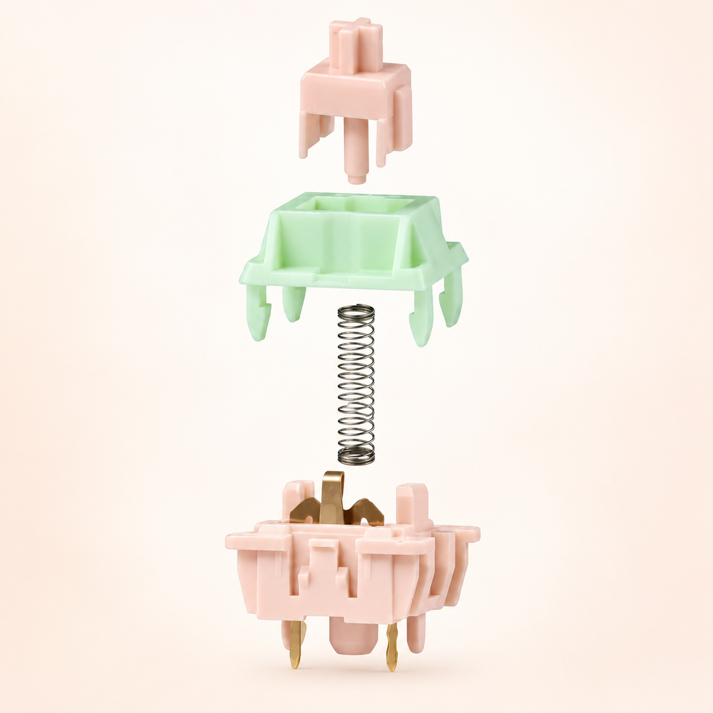 Exploded view of the TAVNIXO Wind Chime switch stem housing spring and base