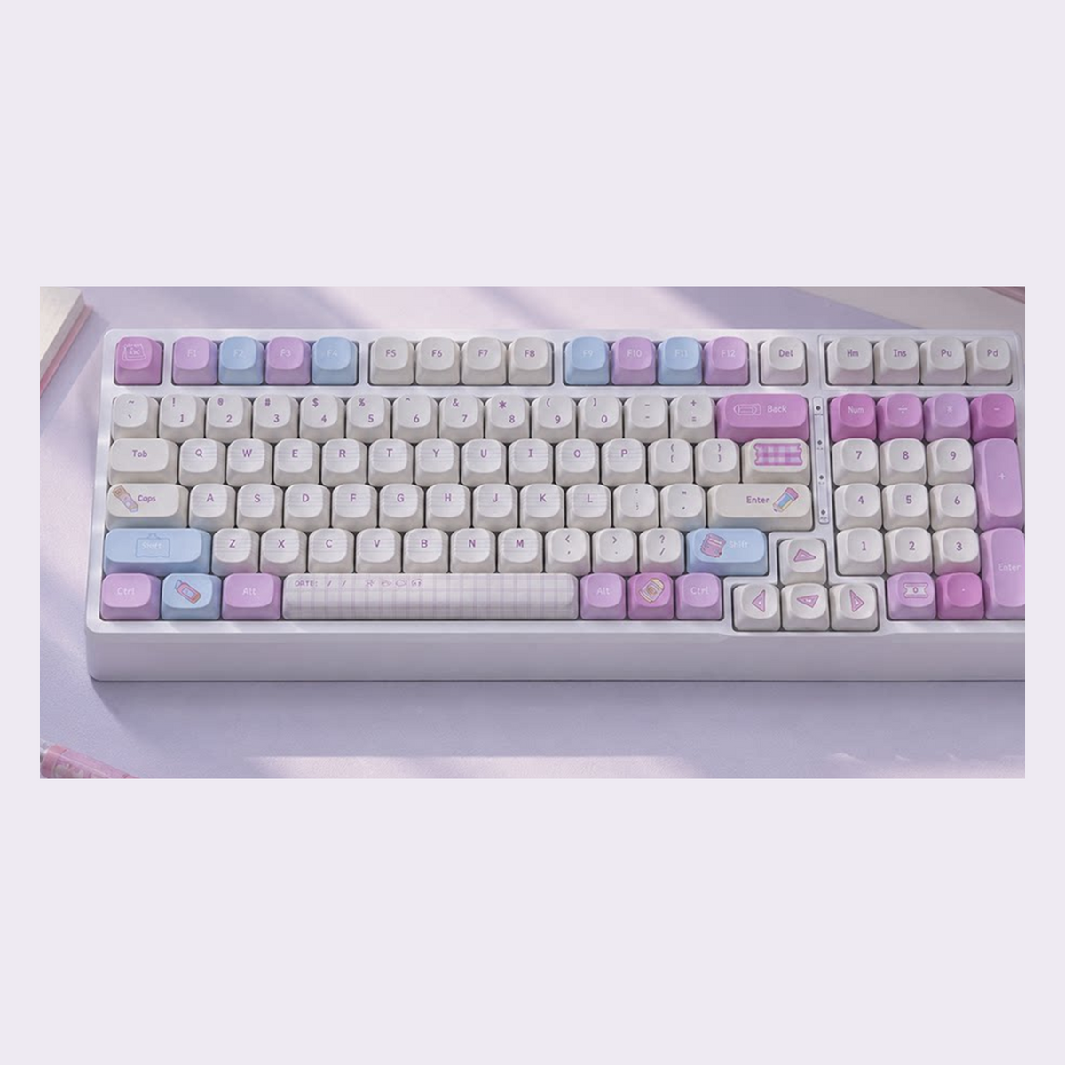 TAVNIXO YG98 Tri-Mode Hot-Swappable Mechanical Keyboard with MOA Keycaps — yg98 pastel stationery moa wireless mechanical keyboard sku